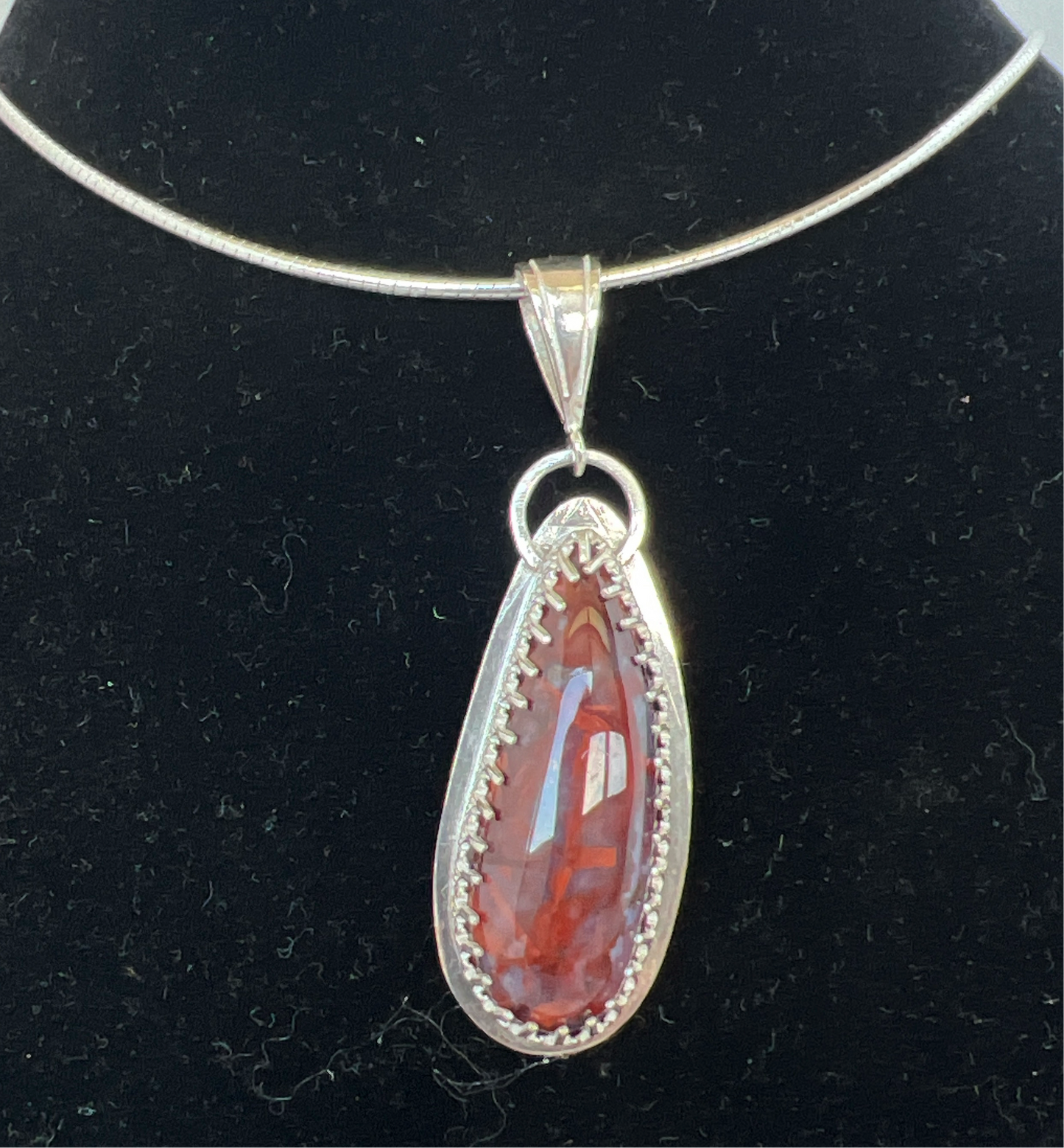 Red Rutile sterling silver Pendant