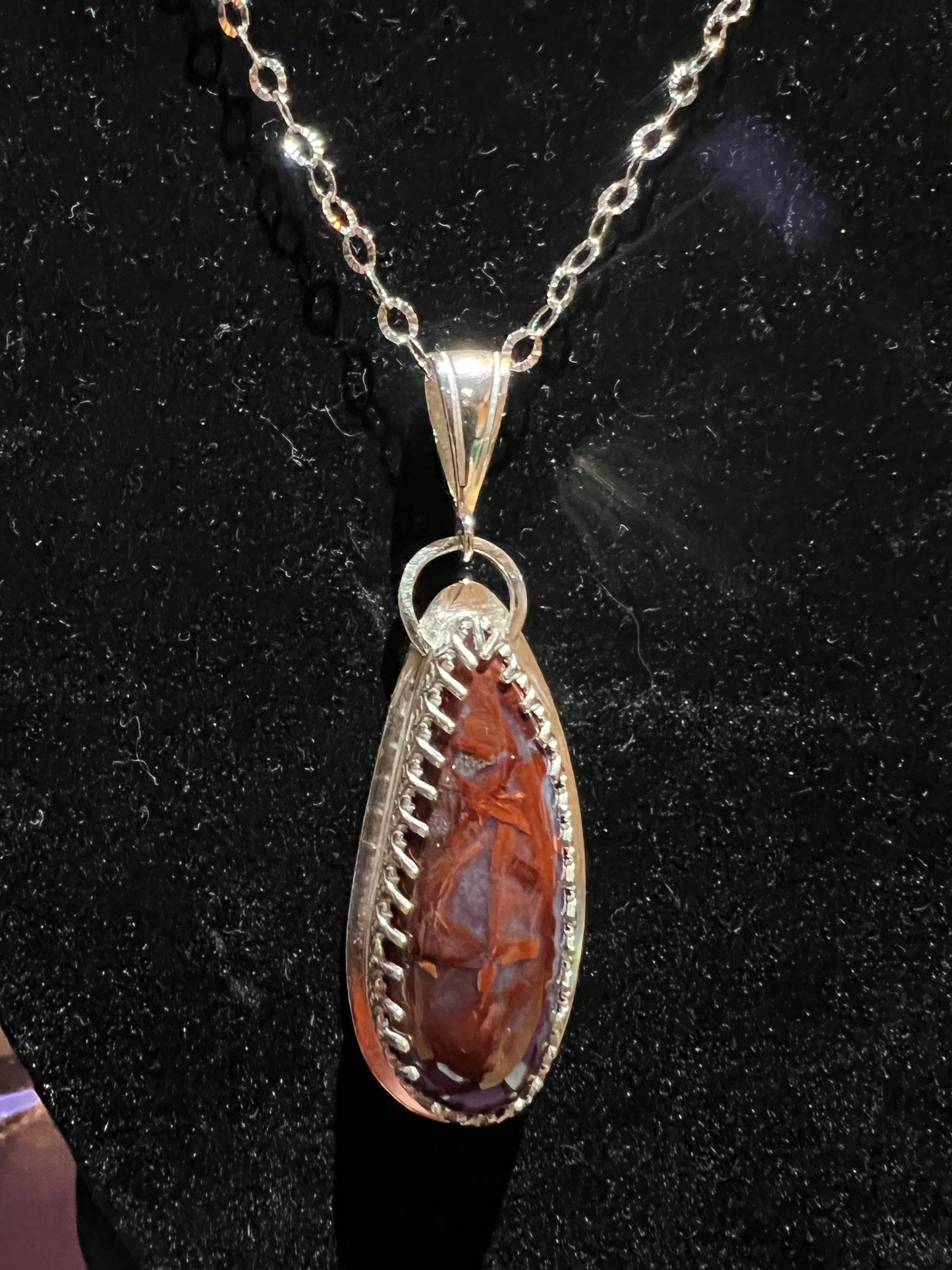 Red Rutile sterling silver Pendant