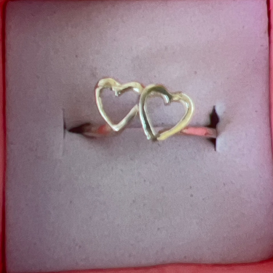 sterling silver hearts ring