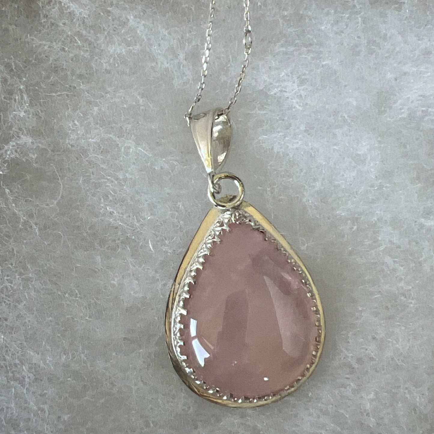 Teardrop Rose Quartz pendant