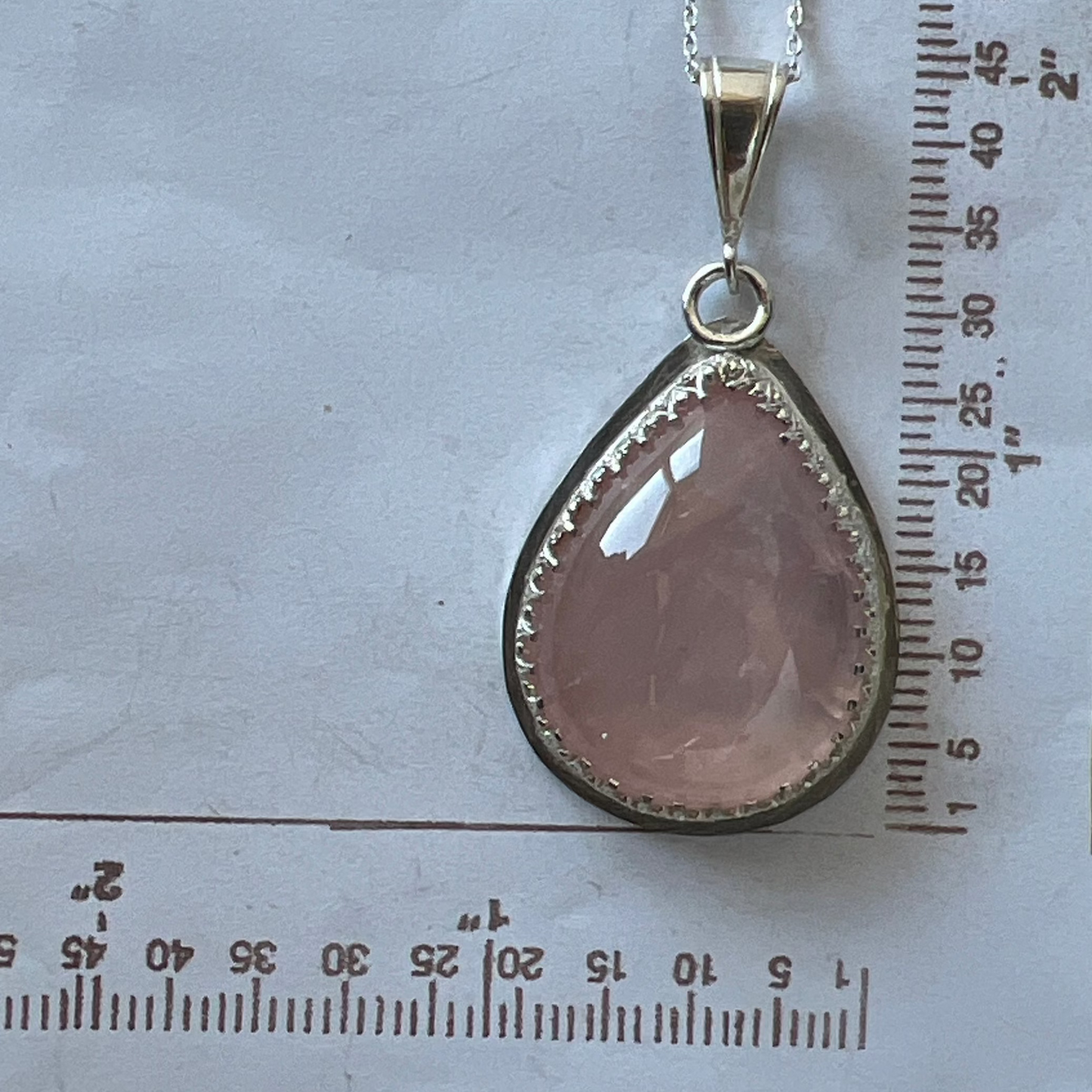 Teardrop Rose Quartz pendant