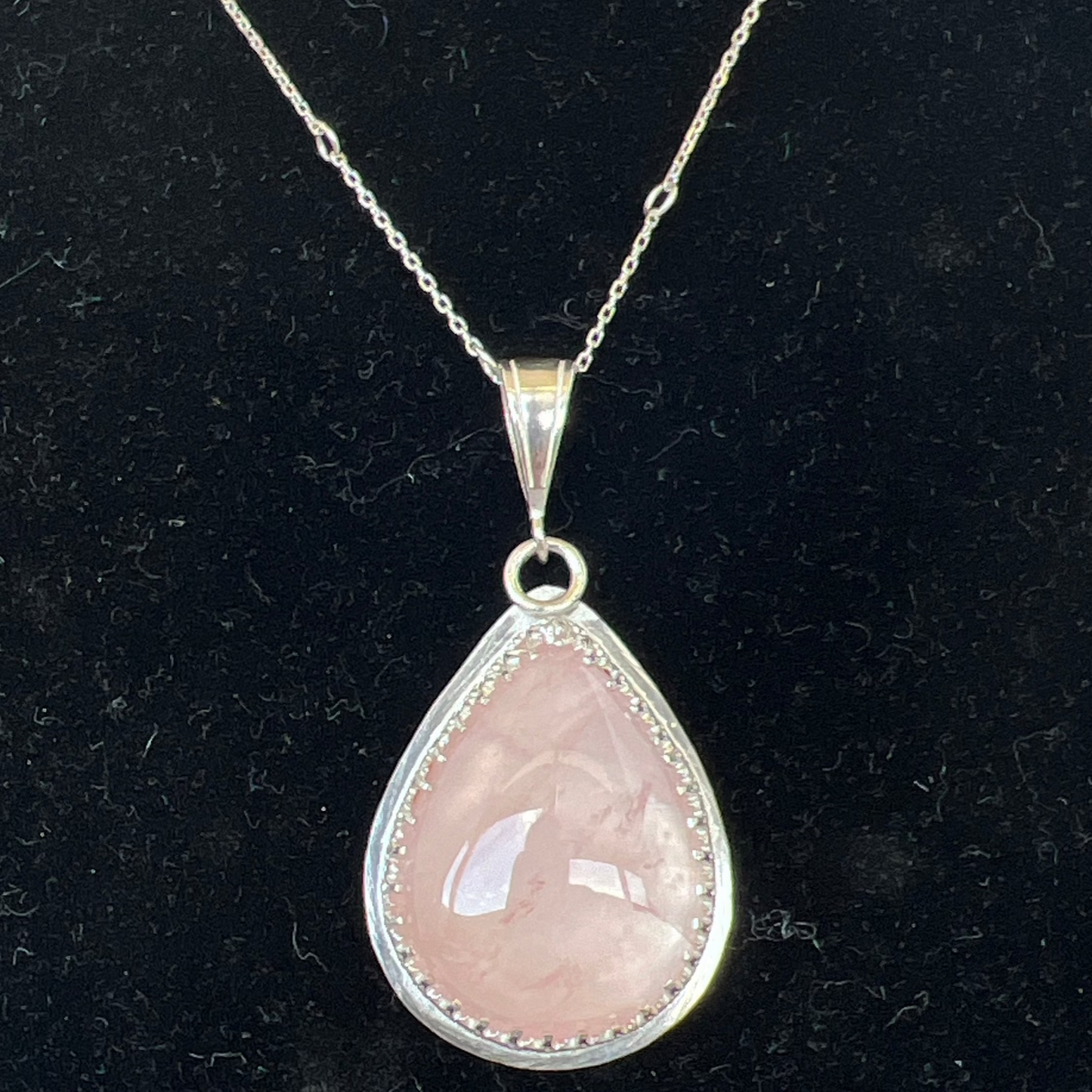 Teardrop Rose Quartz pendant