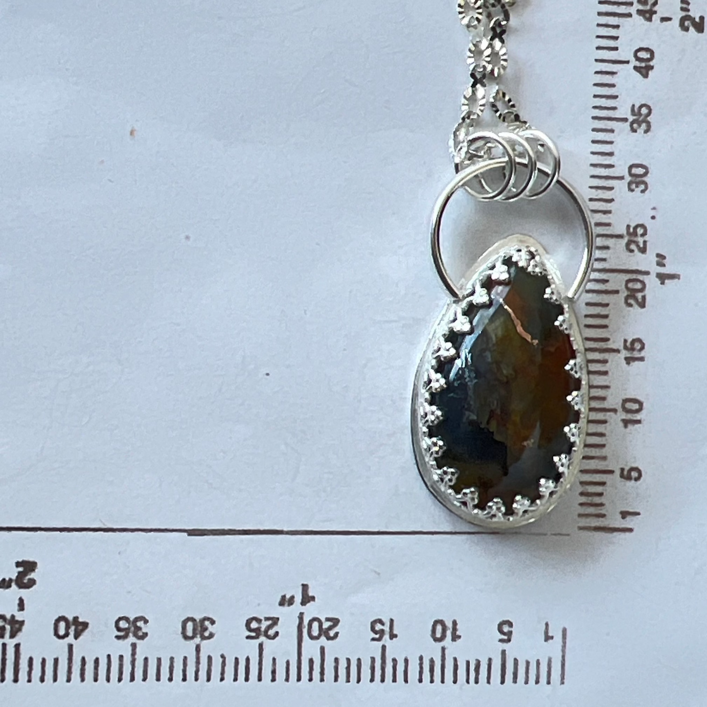 Teardrop Confetti Chrysocolla Pendant