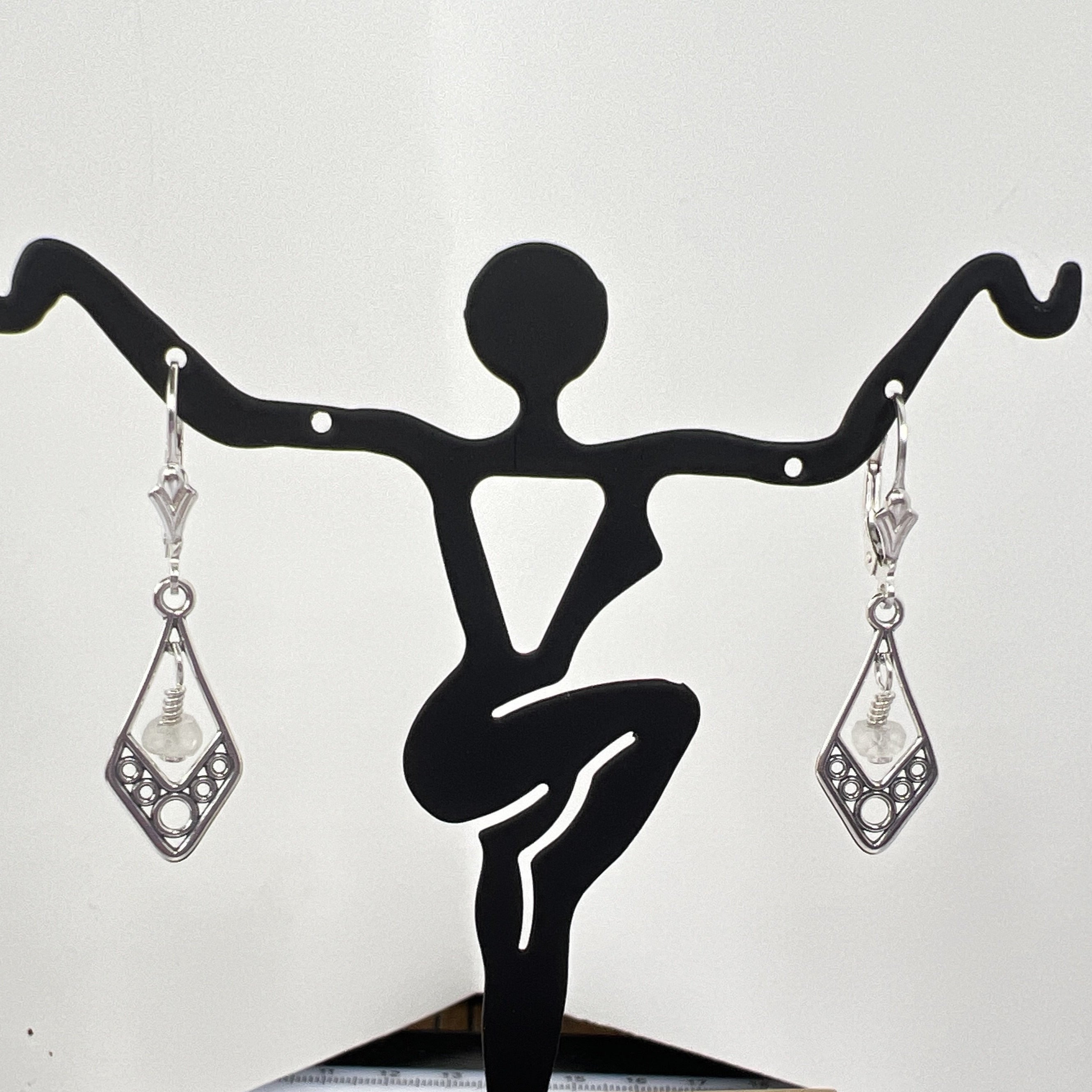 Sterrling Silver Filigree with gemstone dangled earings – Jewels
